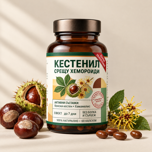 Кестенил – хранителна добавка с конски кестен и хамамелис, 60 капсули
